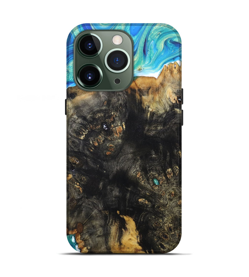 iPhone 13 Pro Wood+Resin Live Edge Phone Case - Graham (Blue, 677507)