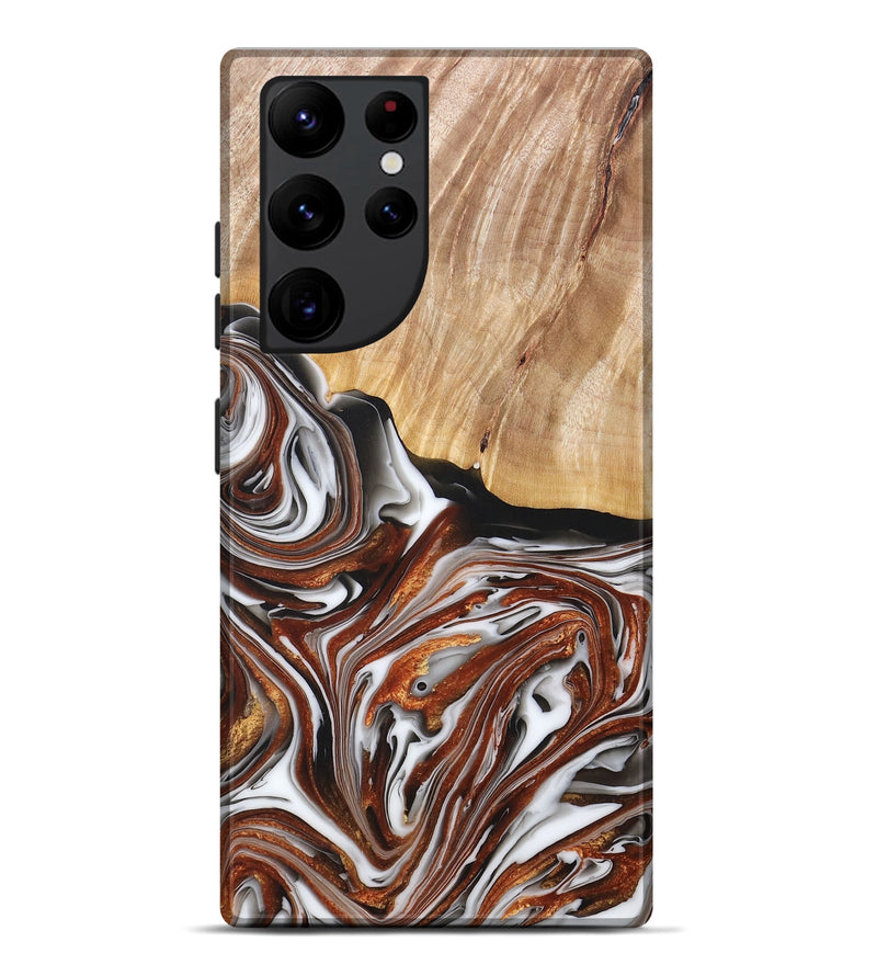 Galaxy S22 Ultra Wood+Resin Live Edge Phone Case - Clark (Black & White, 677528)
