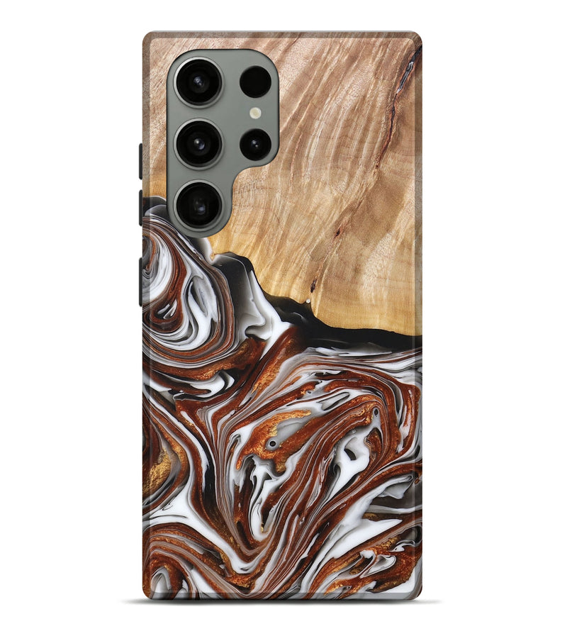 Galaxy S23 Ultra Wood+Resin Live Edge Phone Case - Clark (Black & White, 677528)