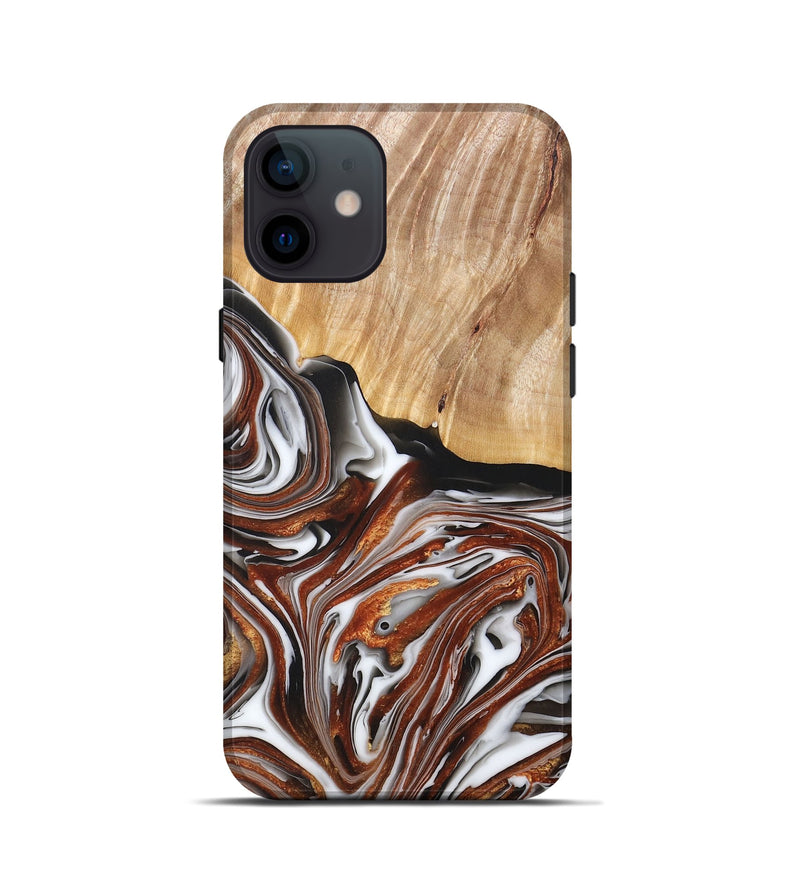 iPhone 12 mini Wood+Resin Live Edge Phone Case - Clark (Black & White, 677528)