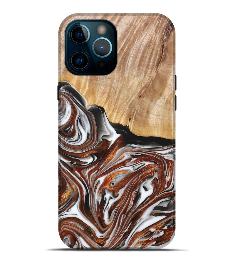 iPhone 12 Pro Max Wood+Resin Live Edge Phone Case - Clark (Black & White, 677528)