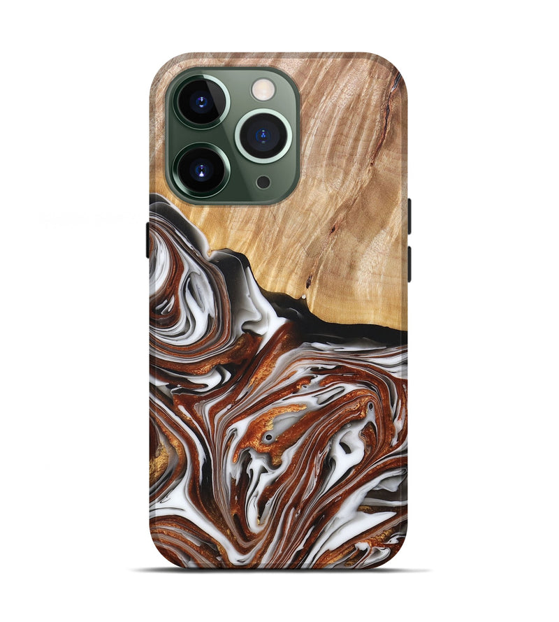 iPhone 13 Pro Wood+Resin Live Edge Phone Case - Clark (Black & White, 677528)