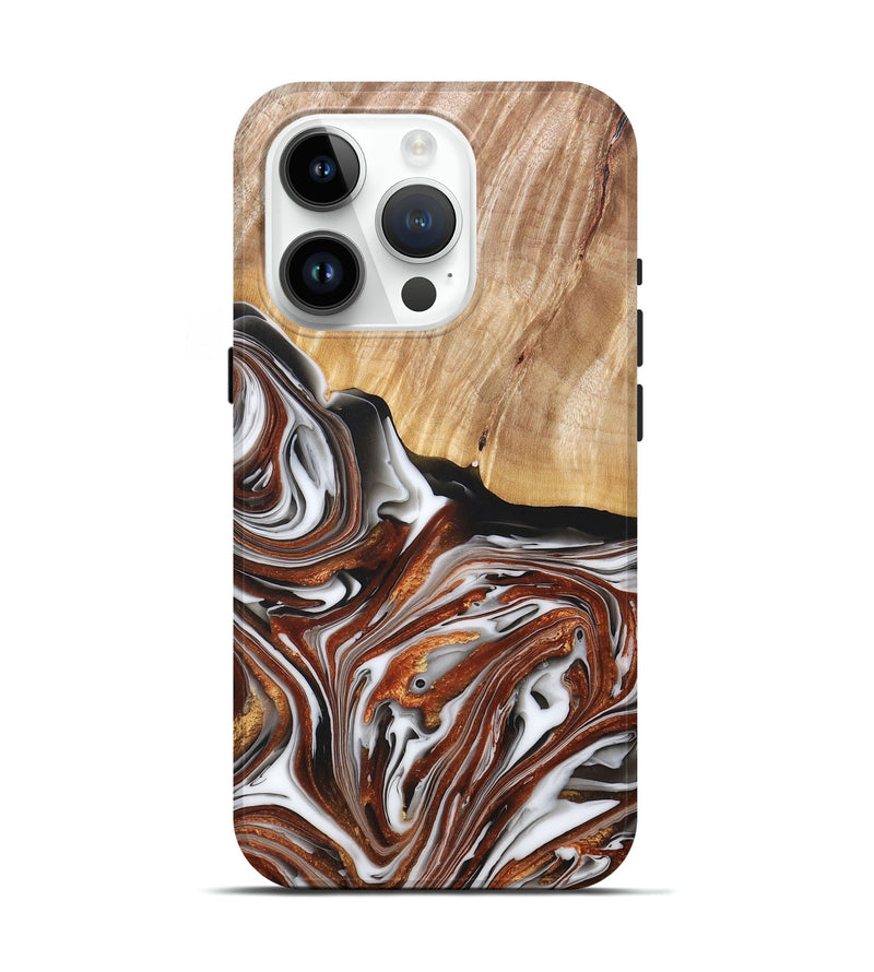 iPhone 15 Pro Wood+Resin Live Edge Phone Case - Clark (Black & White, 677528)
