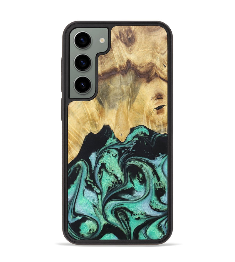 Galaxy S23 Plus Wood+Resin Phone Case - Cassandra (Green, 677642)