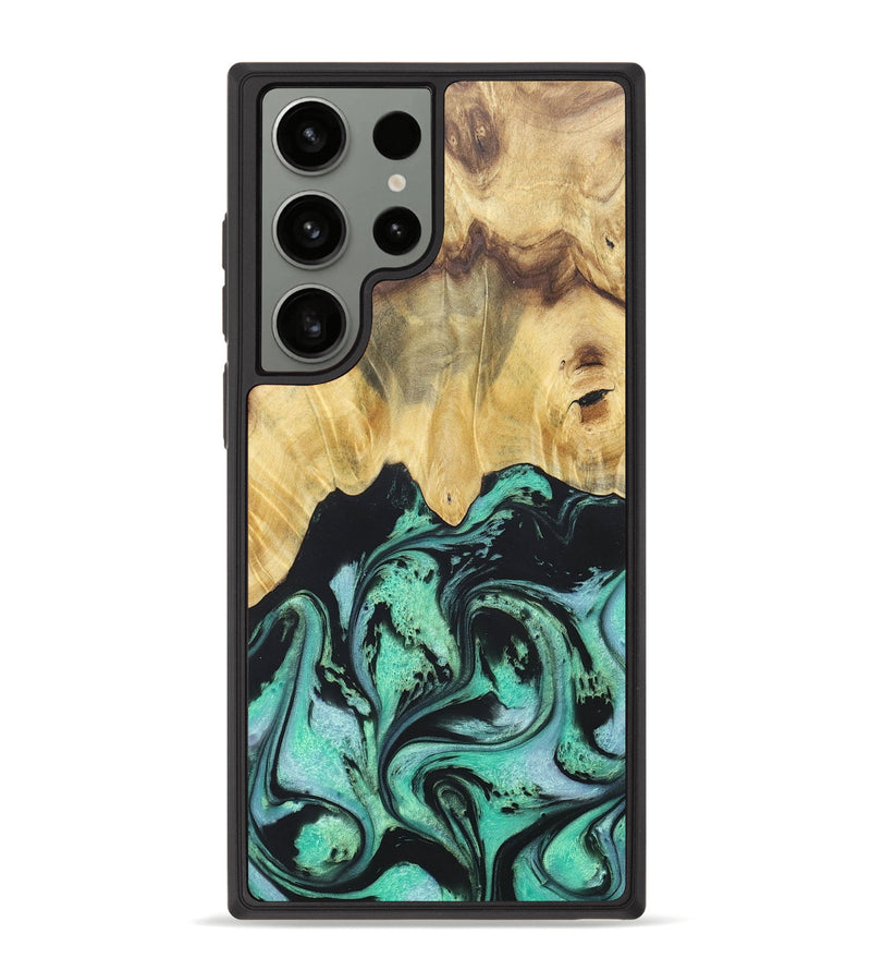 Galaxy S23 Ultra Wood+Resin Phone Case - Cassandra (Green, 677642)