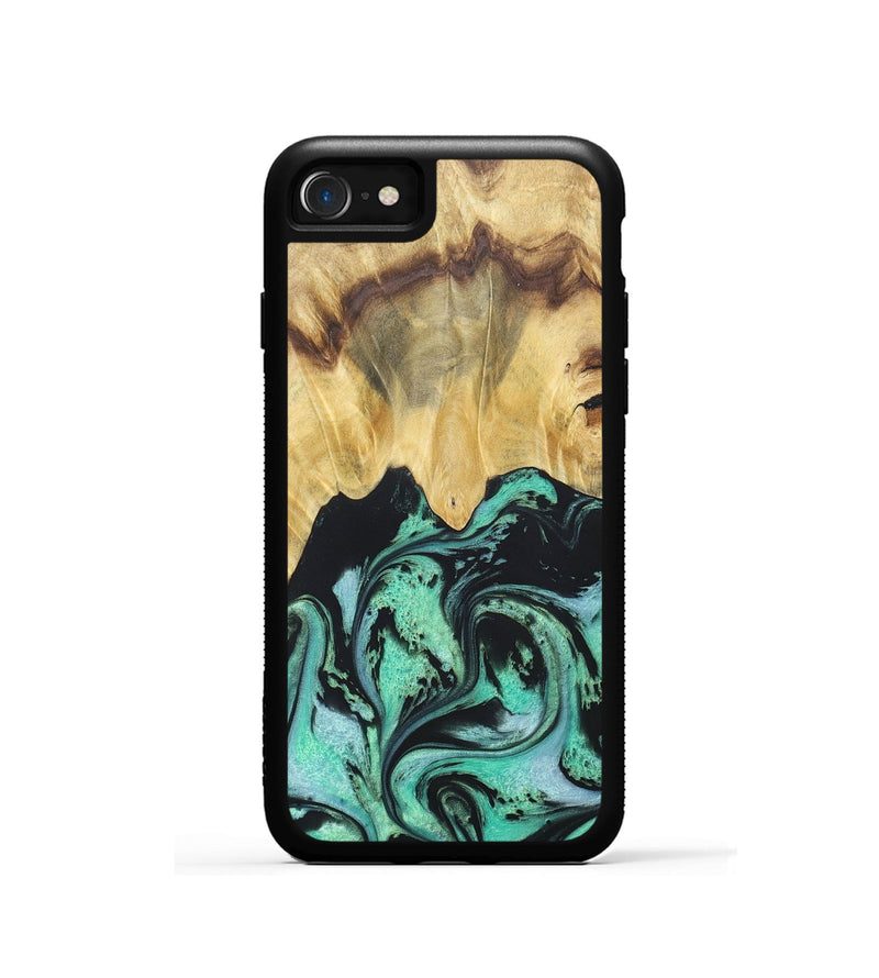 iPhone SE Wood+Resin Phone Case - Cassandra (Green, 677642)