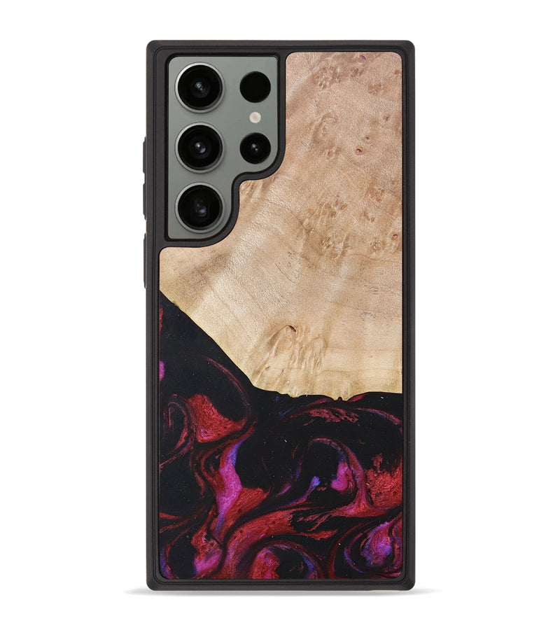 Galaxy S23 Ultra Wood+Resin Phone Case - Robert (Red, 677727)