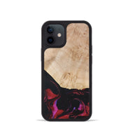 iPhone 12 mini Wood+Resin Phone Case - Robert (Red, 677727)