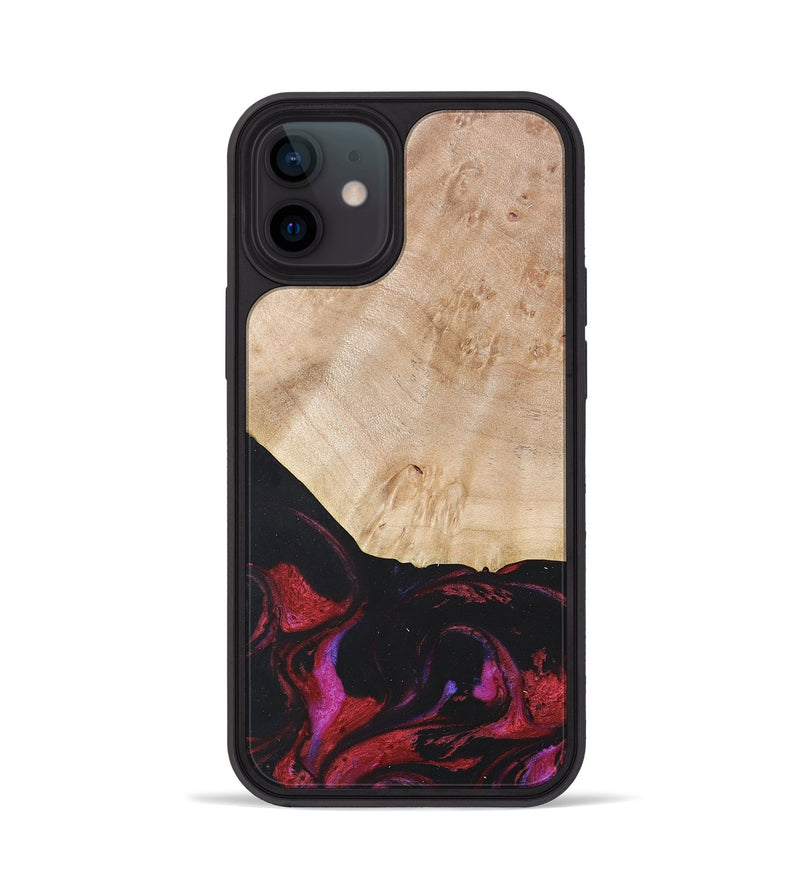 iPhone 12 Wood+Resin Phone Case - Robert (Red, 677727)