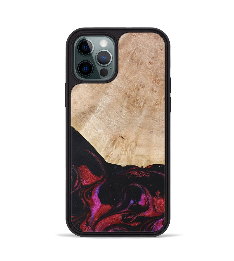 iPhone 12 Pro Wood+Resin Phone Case - Robert (Red, 677727)