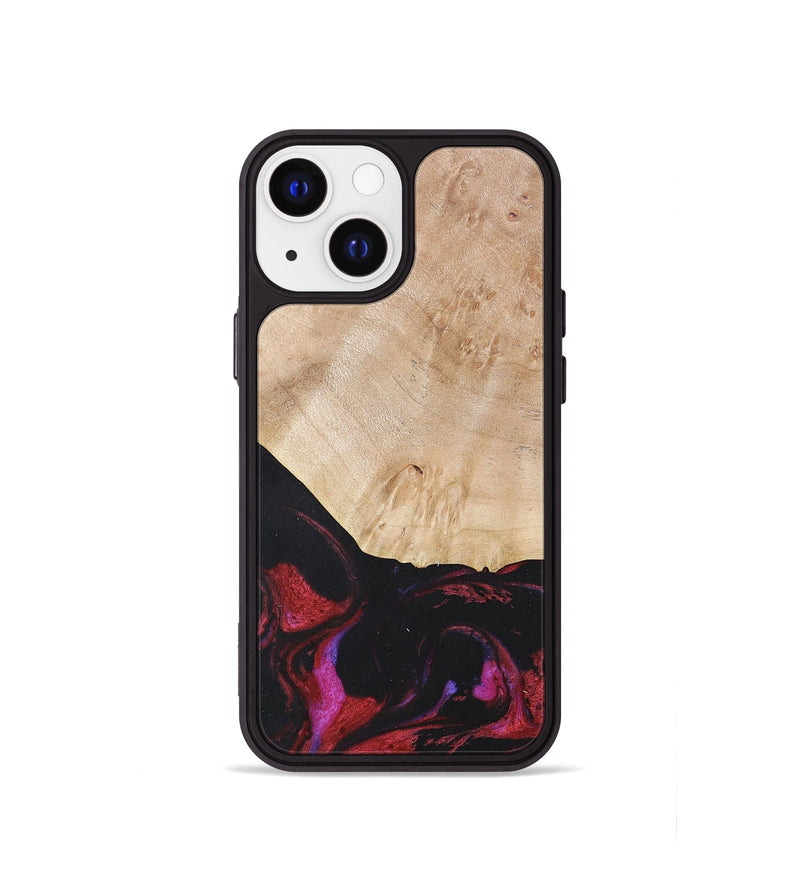 iPhone 13 mini Wood+Resin Phone Case - Robert (Red, 677727)