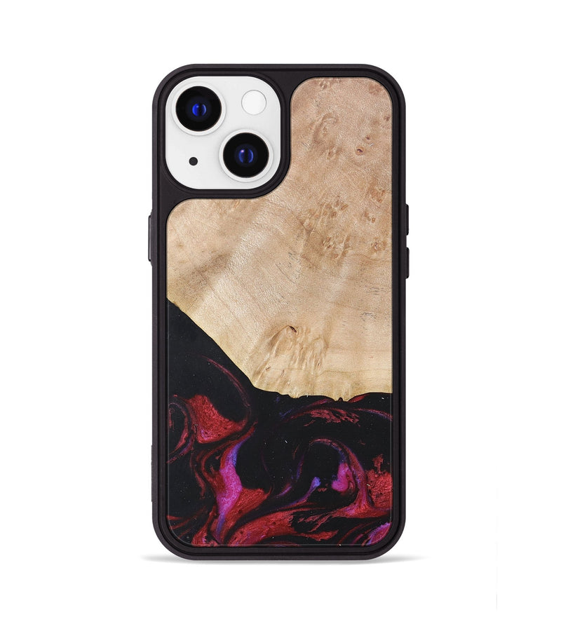 iPhone 13 Wood+Resin Phone Case - Robert (Red, 677727)