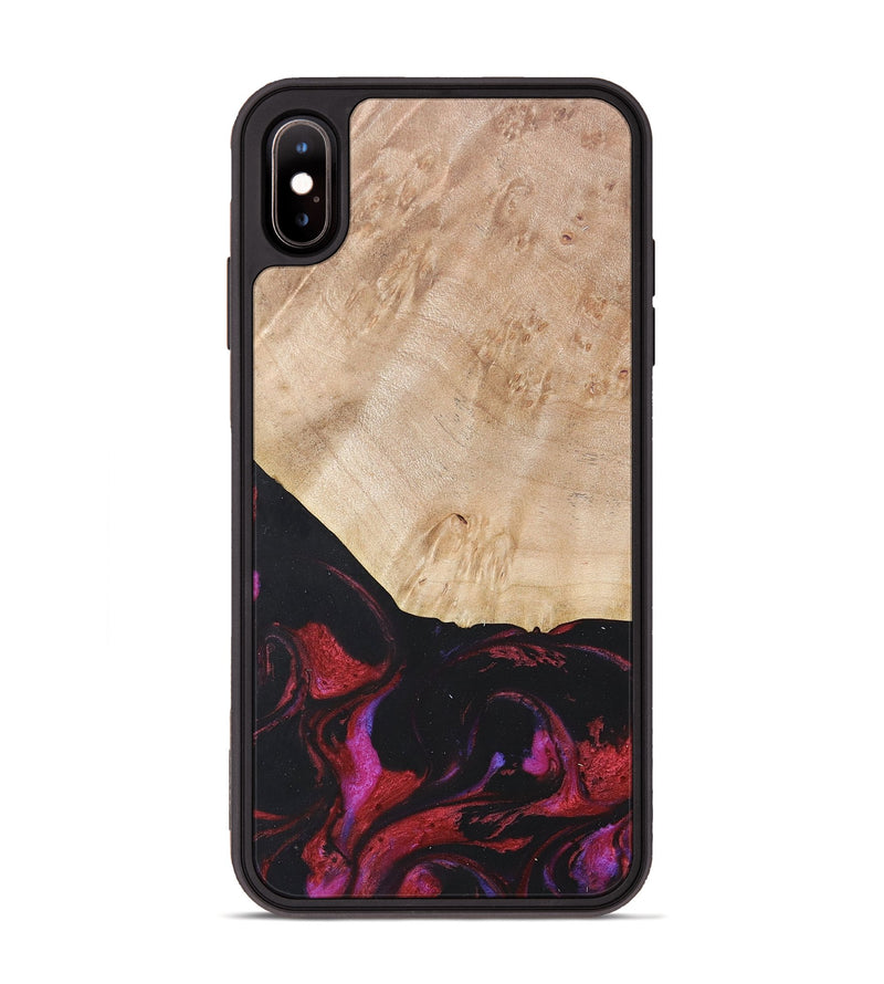 iPhone Xs Max Wood+Resin Phone Case - Robert (Red, 677727)