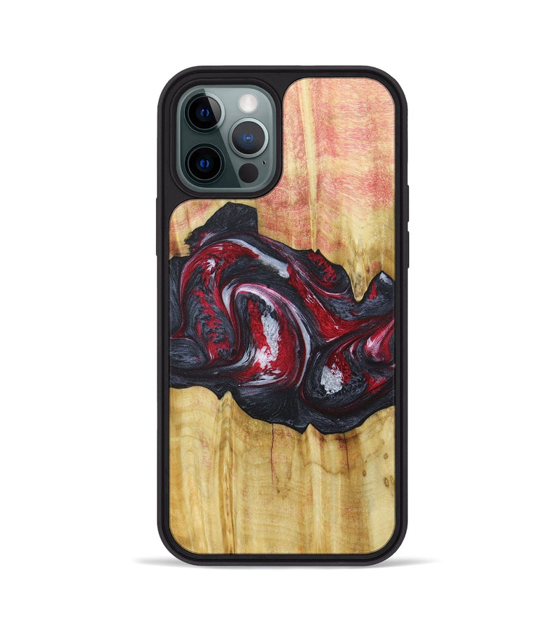 iPhone 12 Pro Wood+Resin Phone Case - Eileen (Red, 677746)