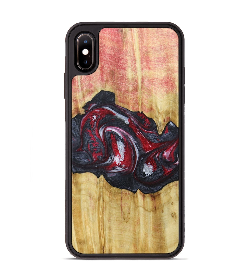 iPhone Xs Max Wood+Resin Phone Case - Eileen (Red, 677746)