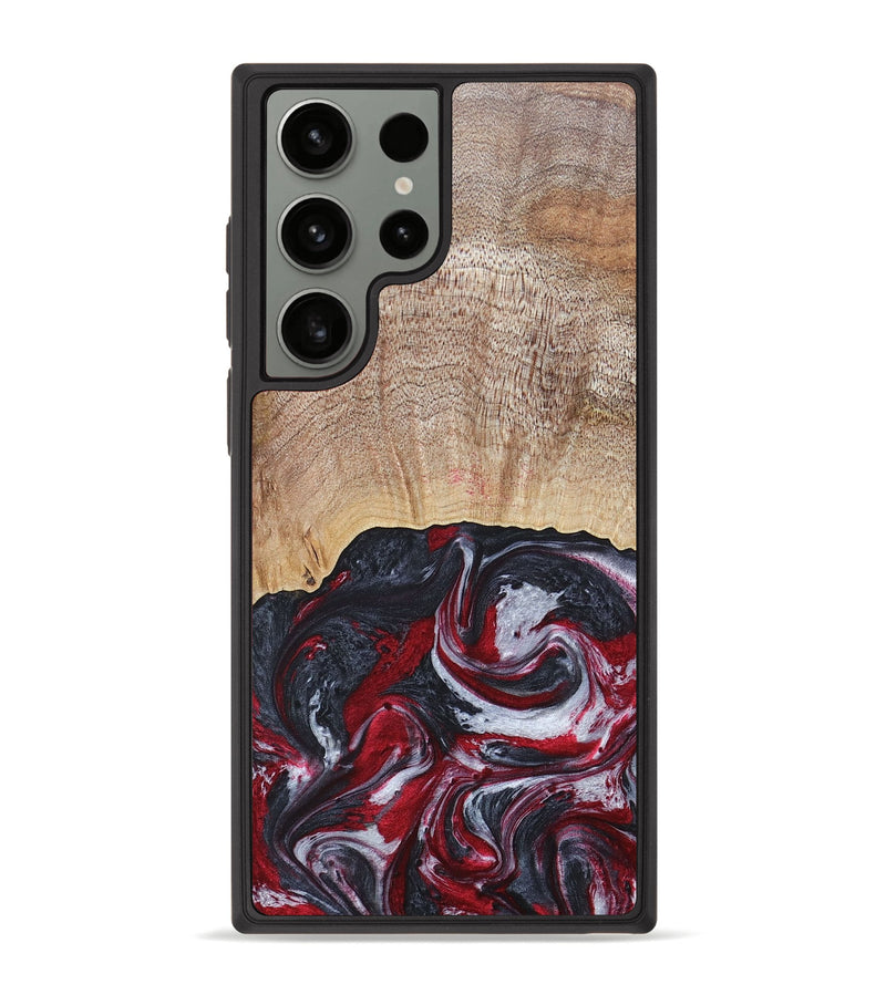 Galaxy S23 Ultra Wood+Resin Phone Case - Lauren (Red, 677755)