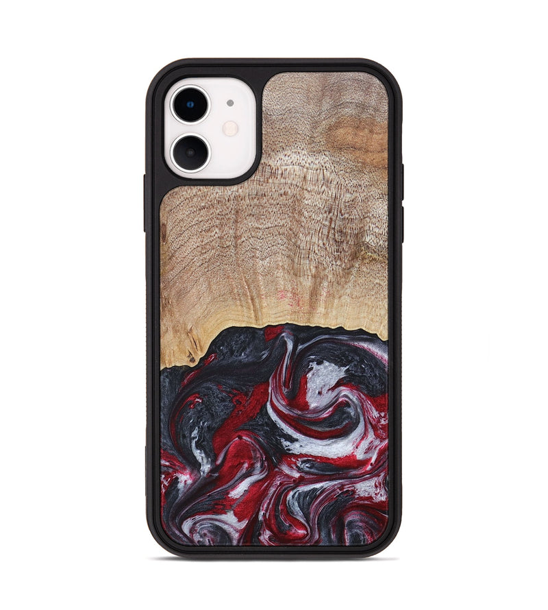 iPhone 11 Wood+Resin Phone Case - Lauren (Red, 677755)