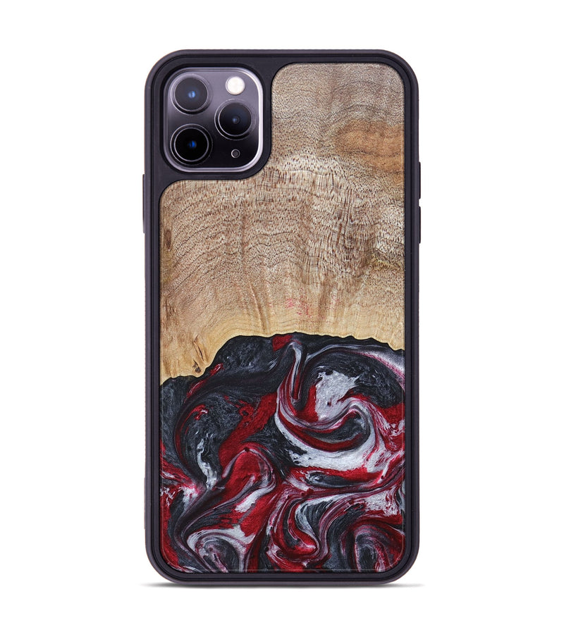 iPhone 11 Pro Max Wood+Resin Phone Case - Lauren (Red, 677755)