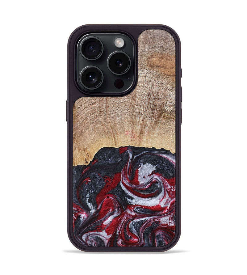 iPhone 15 Pro Wood+Resin Phone Case - Lauren (Red, 677755)