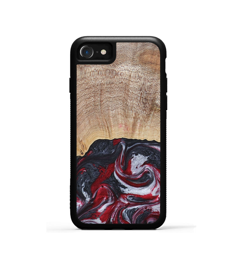 iPhone SE Wood+Resin Phone Case - Lauren (Red, 677755)