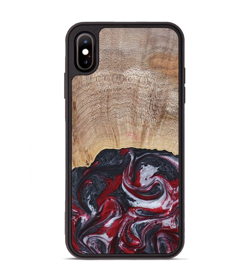 iPhone Xs Max Wood+Resin Phone Case - Lauren (Red, 677755)