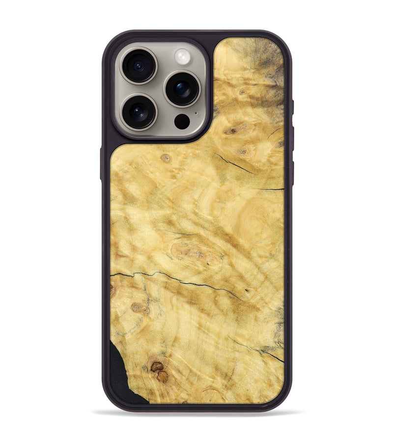 iPhone 15 Pro Max Wood+Resin Phone Case - Owen (Wood Burl, 677761)