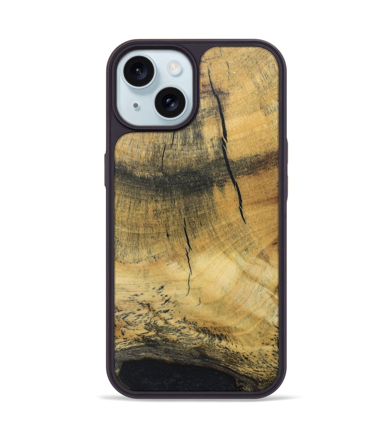 iPhone 15 Wood+Resin Phone Case - Jaelyn (Wood Burl, 677766)