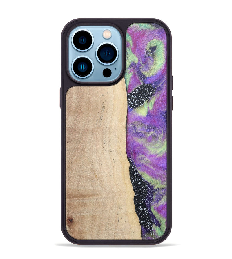 iPhone 14 Pro Max Wood+Resin Phone Case - Kenzie (Cosmos, 677804)