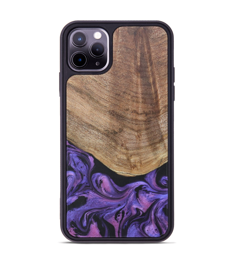 iPhone 11 Pro Max Wood+Resin Phone Case - Savannah (Purple, 677952)