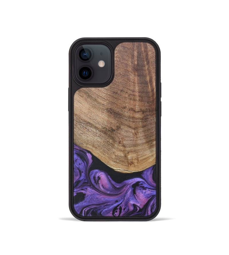 iPhone 12 mini Wood+Resin Phone Case - Savannah (Purple, 677952)