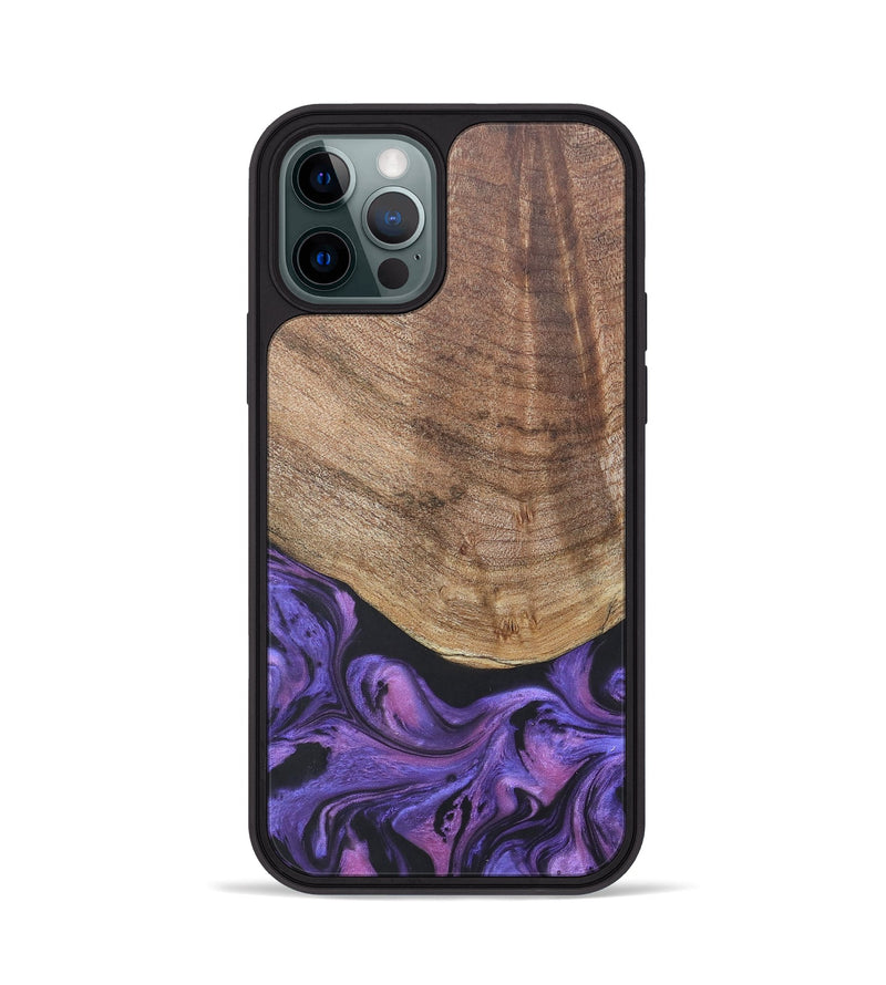 iPhone 12 Pro Wood+Resin Phone Case - Savannah (Purple, 677952)