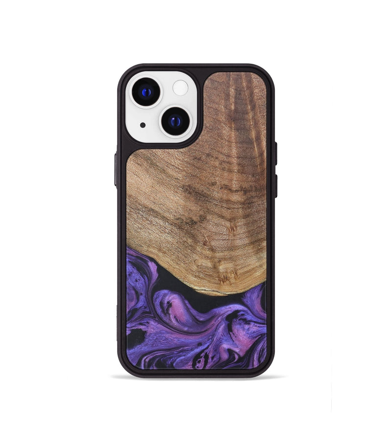 iPhone 13 mini Wood+Resin Phone Case - Savannah (Purple, 677952)