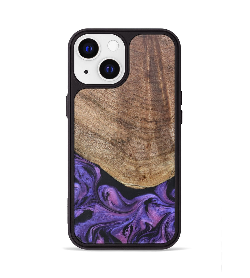 iPhone 13 Wood+Resin Phone Case - Savannah (Purple, 677952)