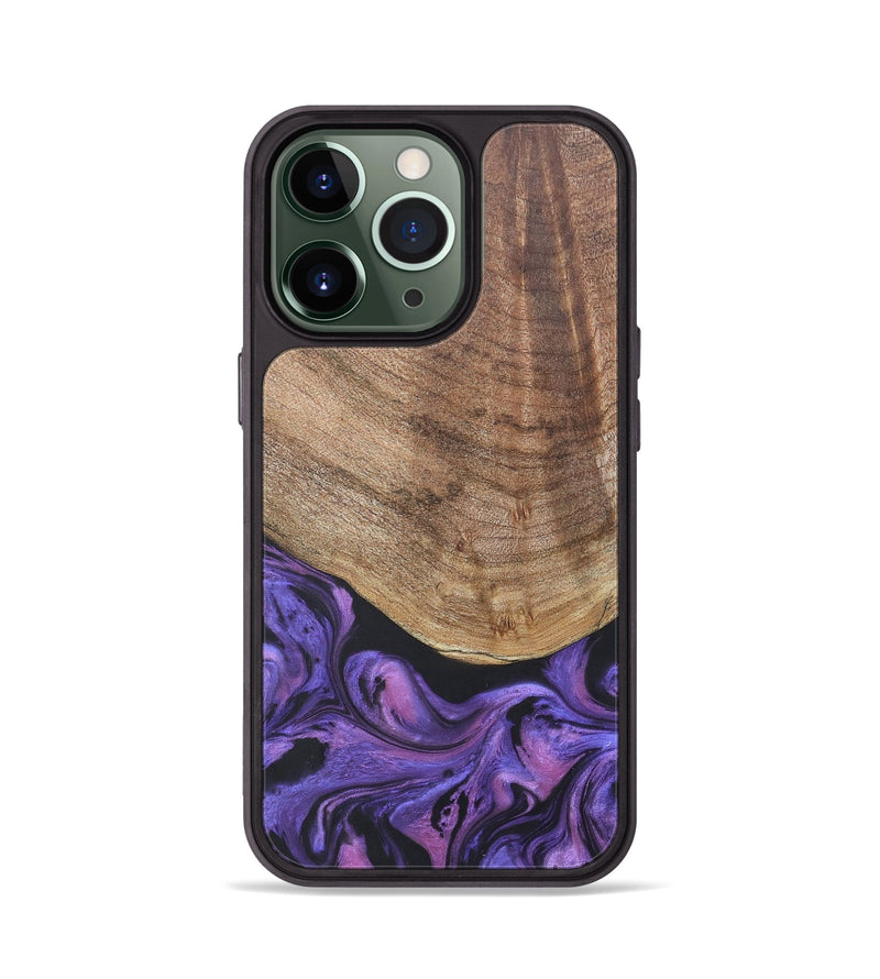 iPhone 13 Pro Wood+Resin Phone Case - Savannah (Purple, 677952)