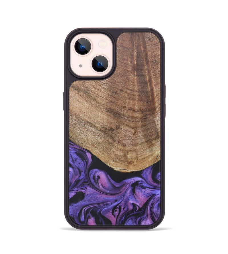 iPhone 14 Wood+Resin Phone Case - Savannah (Purple, 677952)