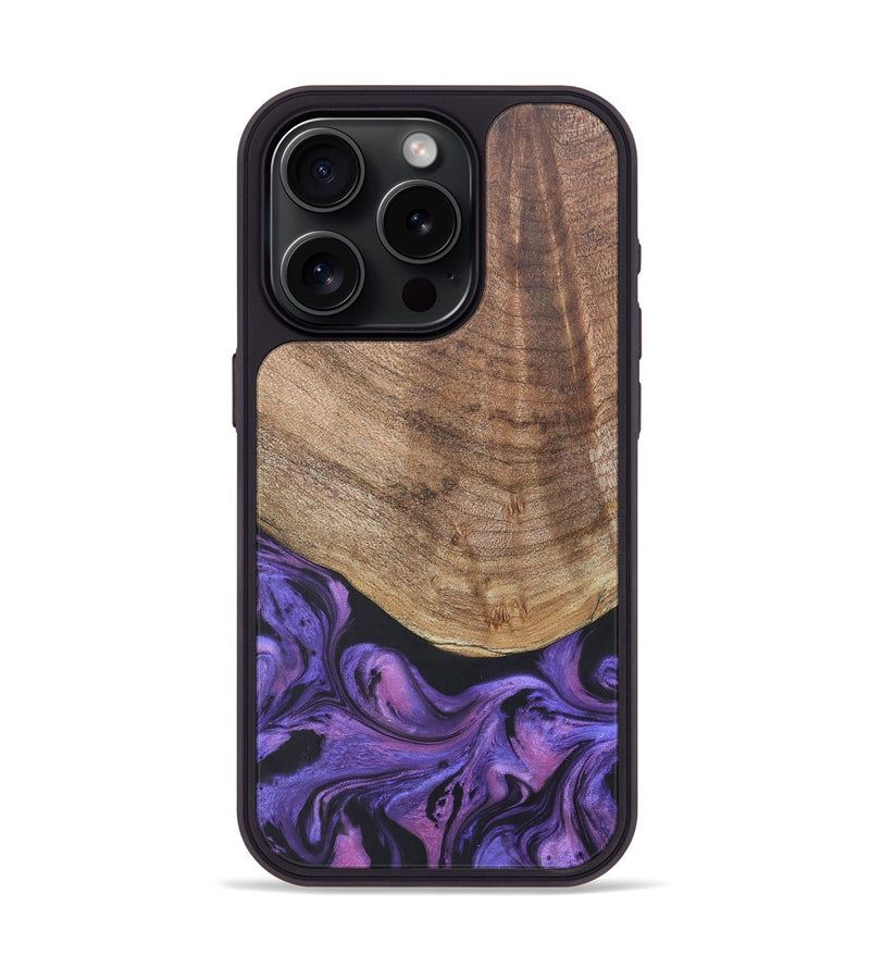 iPhone 15 Pro Wood+Resin Phone Case - Savannah (Purple, 677952)