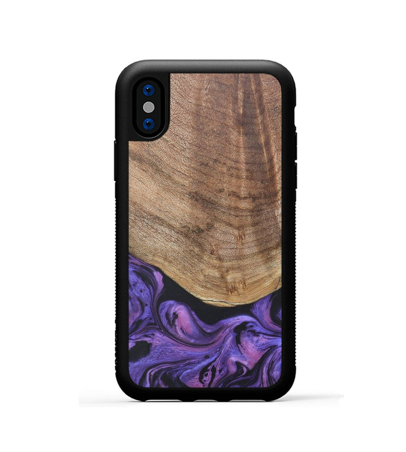 iPhone Xs Wood+Resin Phone Case - Savannah (Purple, 677952)