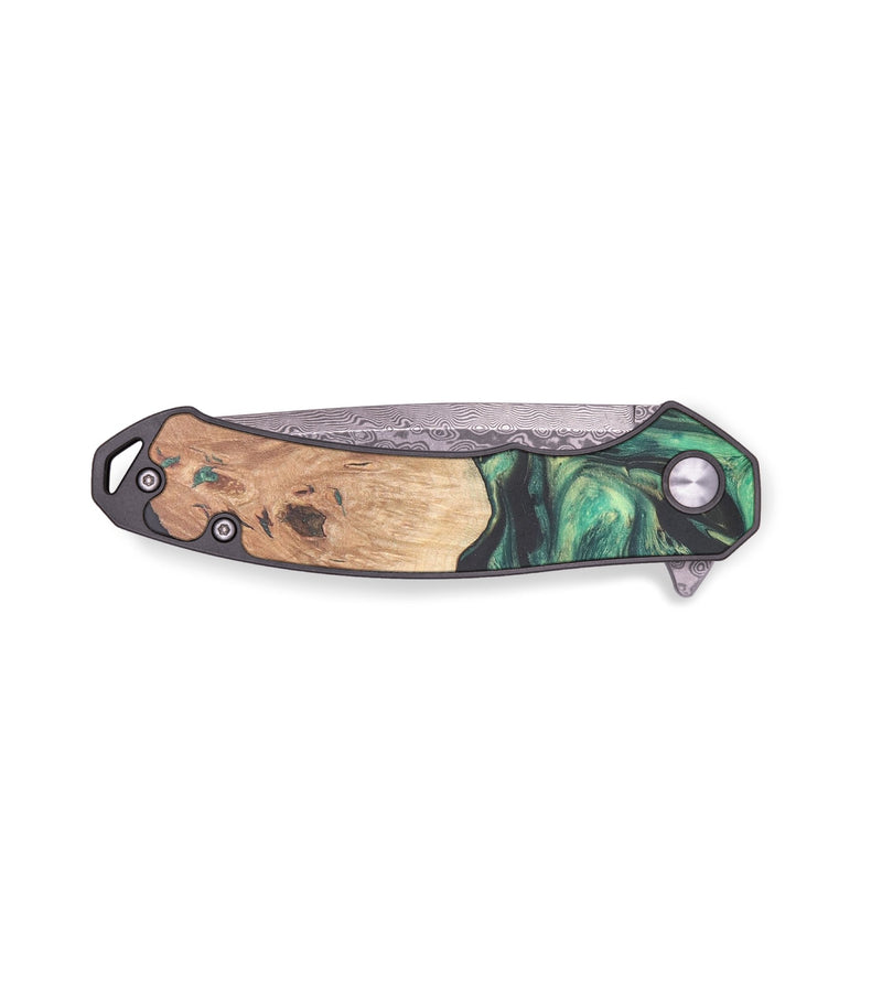 EDC Wood+Resin Pocket Knife - Simon (Green, 678024)