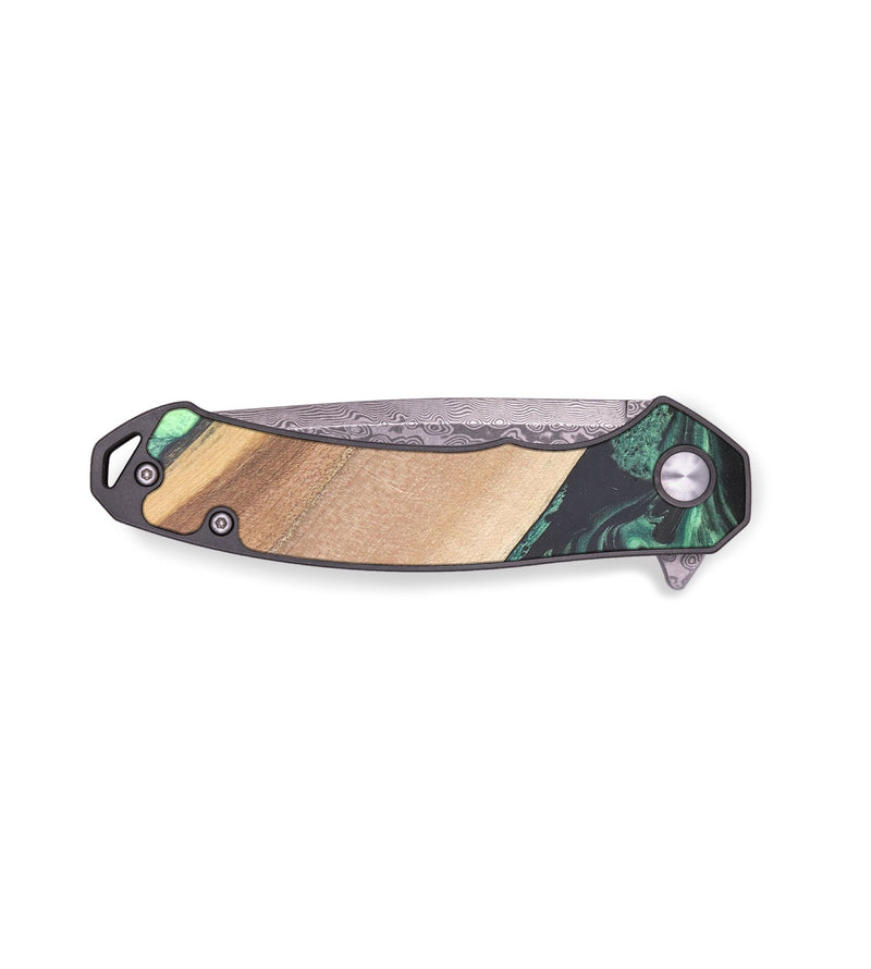 EDC Wood+Resin Pocket Knife - Vivienne (Green, 678027)