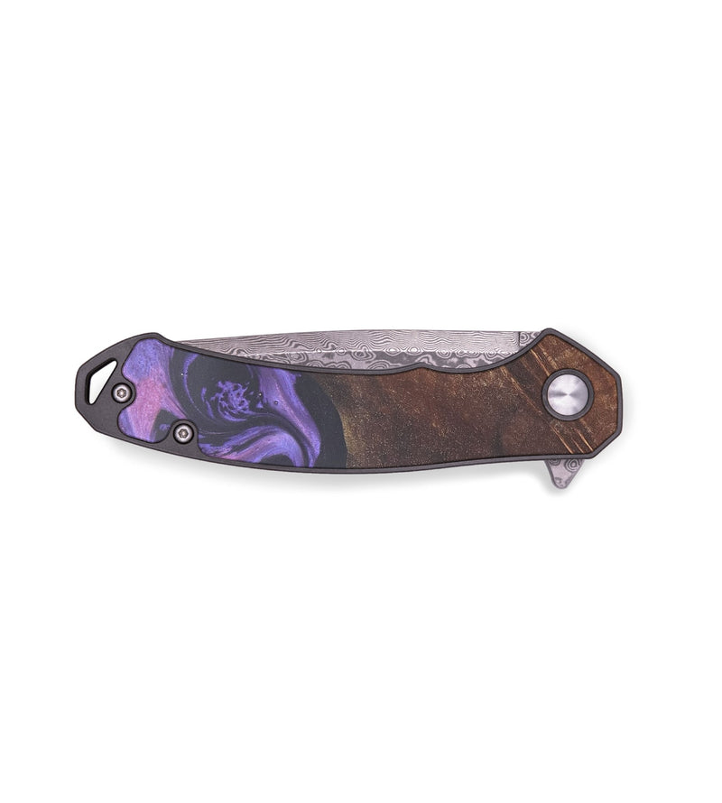 EDC Wood+Resin Pocket Knife - Sallie (Purple, 678034)