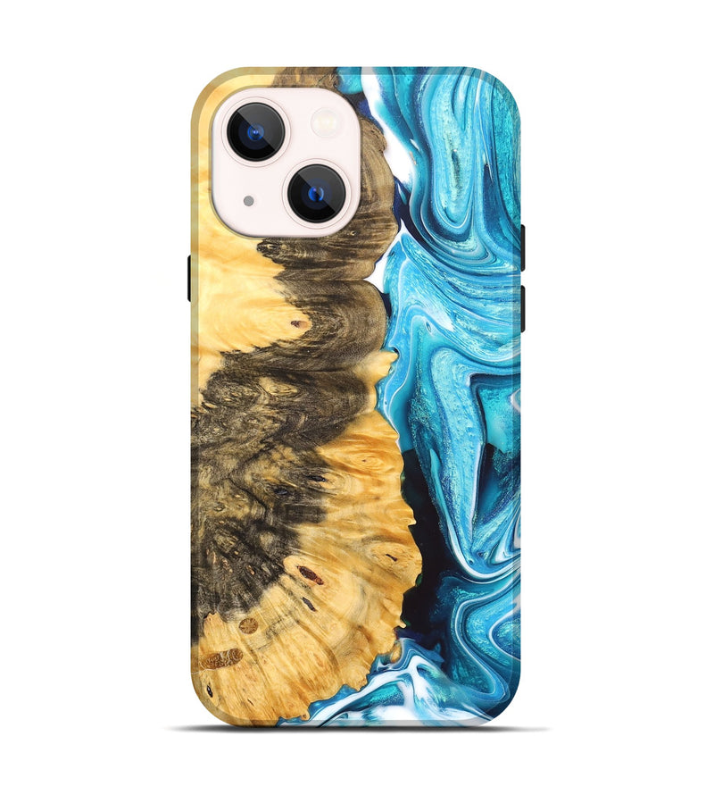 iPhone 14 Wood+Resin Live Edge Phone Case - Ana (Blue, 678199)