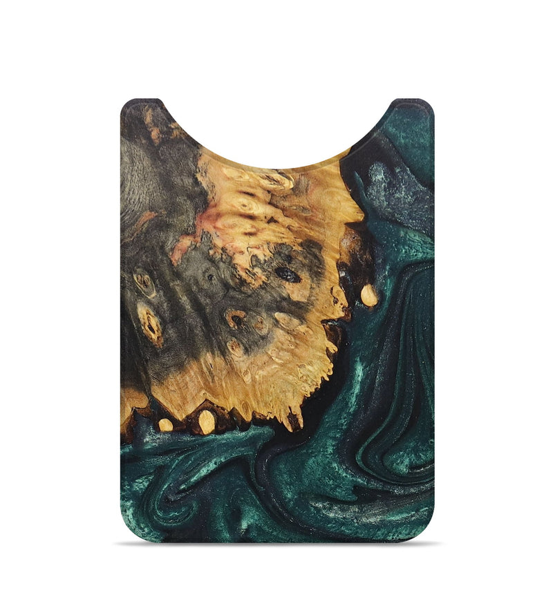 Live Edge Wood+Resin Wallet - Mikayla (Green, 678249)