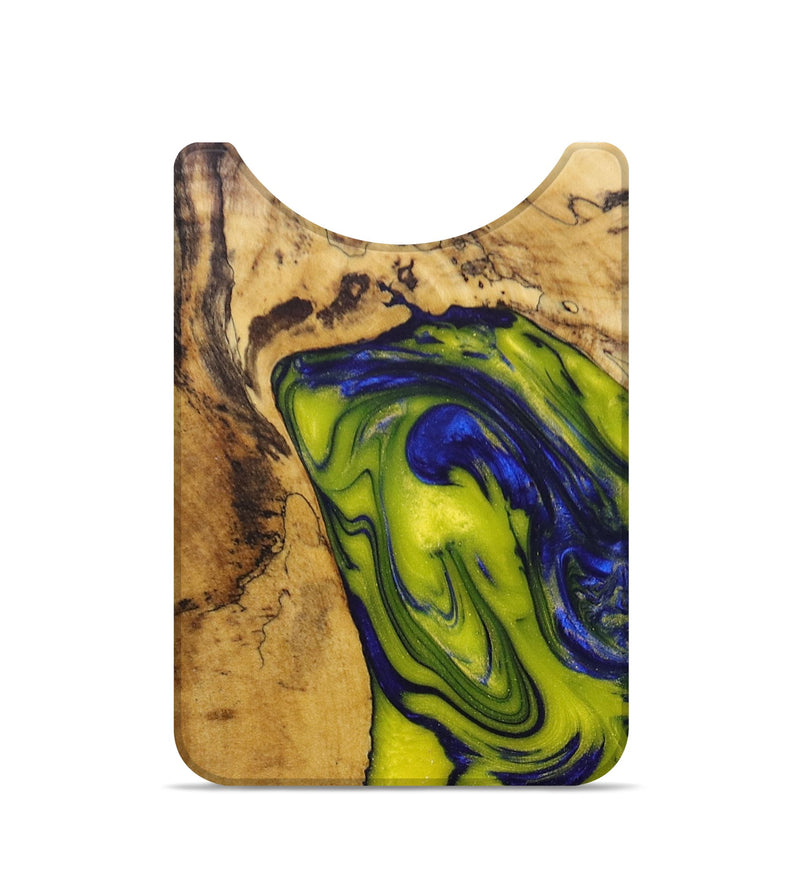 Live Edge Wood+Resin Wallet - Emily (Blue, 678274)