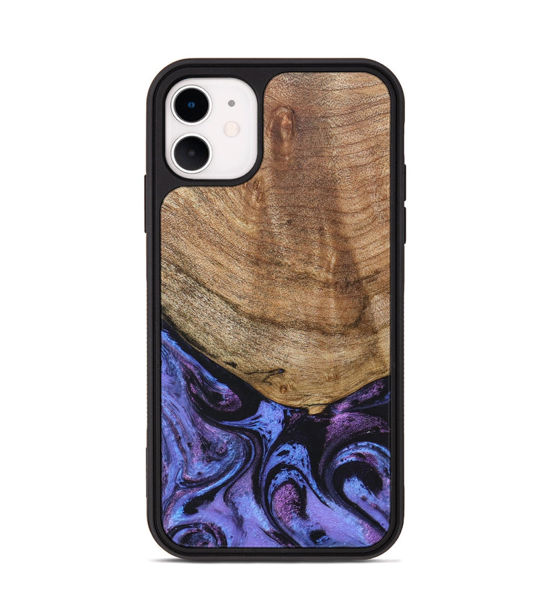 iPhone 11 Wood+Resin Phone Case - Collins (Purple, 678411)