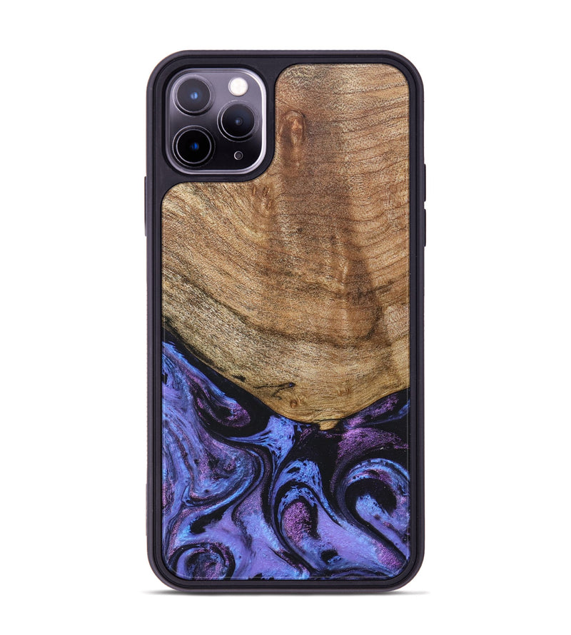 iPhone 11 Pro Max Wood+Resin Phone Case - Collins (Purple, 678411)
