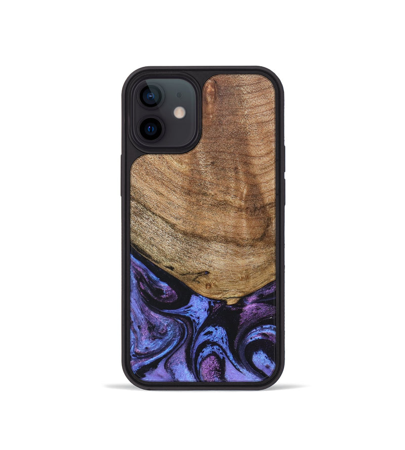 iPhone 12 mini Wood+Resin Phone Case - Collins (Purple, 678411)