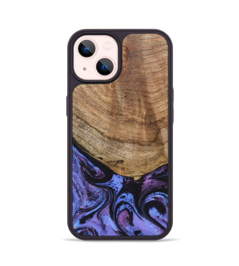 iPhone 14 Wood+Resin Phone Case - Collins (Purple, 678411)