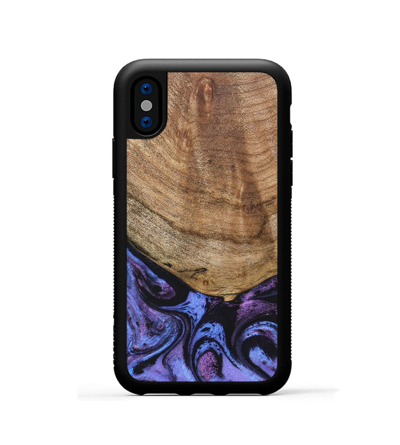 iPhone Xs Wood+Resin Phone Case - Collins (Purple, 678411)