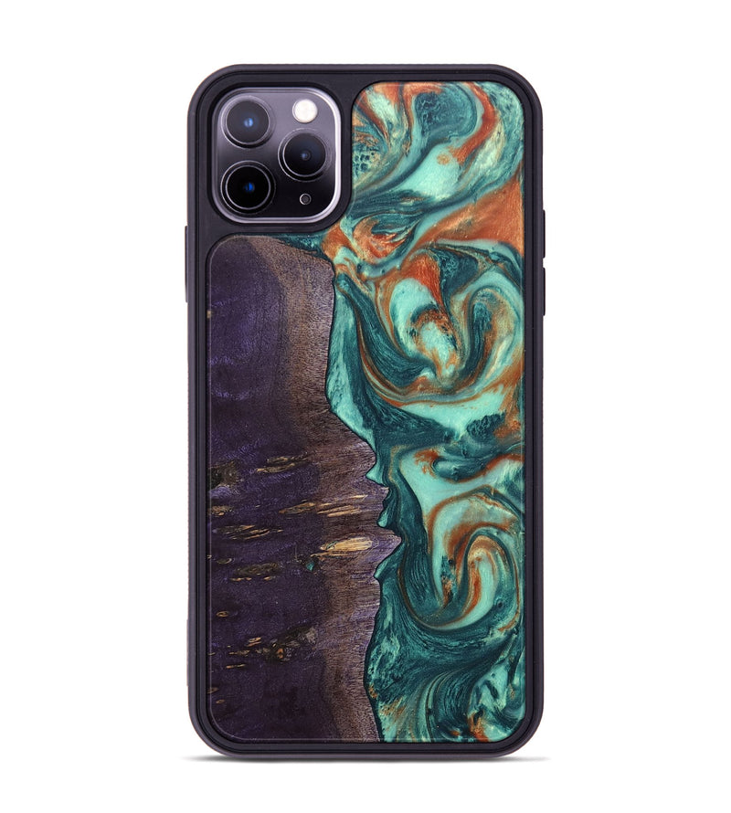 iPhone 11 Pro Max Wood+Resin Phone Case - Isla (Green, 678493)