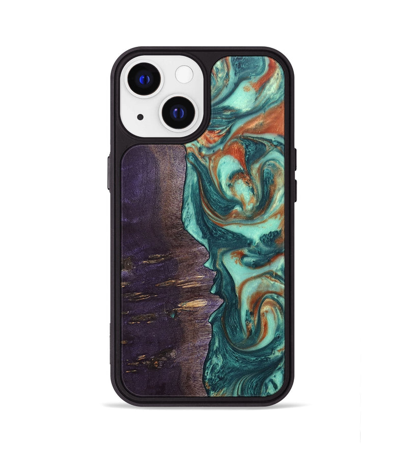 iPhone 13 Wood+Resin Phone Case - Isla (Green, 678493)